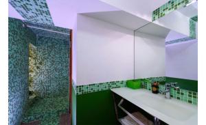 a bathroom with a sink and a shower at DiemmeStudio in Salerno