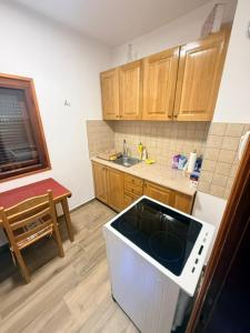 a small kitchen with a sink and a stove at Zlatibor week house in Palisat