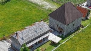 an overhead view of a large stone building with a roof at Kulla e Sadri Lukes in Theth