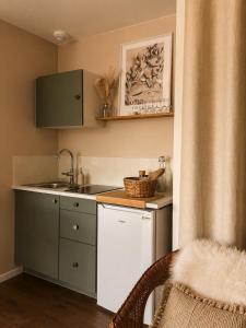 a small kitchen with a sink and a counter at Ker Sonia in Angers