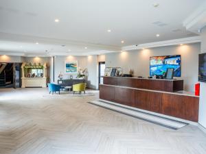 a lobby of a hospital with a reception desk at Seaport Resort and Marina in Fairhaven