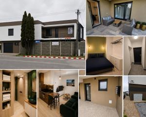 a collage of photos of a house at Apartmán na Rohu II in Malacky