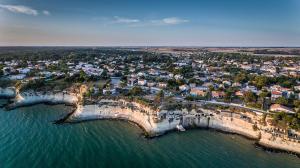 an aerial view of a small island in the water at Maison proche plage et commodités in Meschers-sur-Gironde