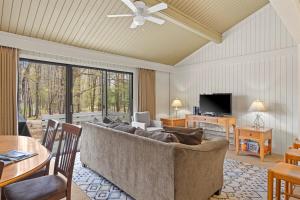 a living room with a couch and a television at Sanctuary at Sundendorf- New Updates! in Bellaire