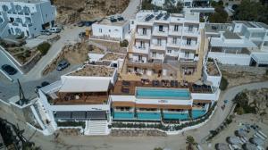 an aerial view of a resort with a swimming pool at Thalassa boutique hotel-Adults only in Platis Gialos