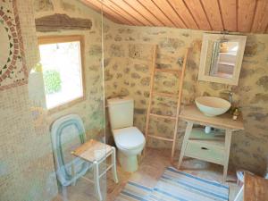 a bathroom with a toilet and a sink at Le Serre des Granges Plus in Montaulieu +27 photos