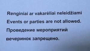 a sign with the words renalatalatalatalatal melatonin events or parties are at ApartHotel SAVAS 2 Apartments in Kaunas and parking in Kaunas