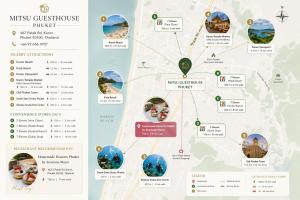 a map of the christmas whistles attractions at Mitsu Guesthouse, Karon Beach in Karon Beach