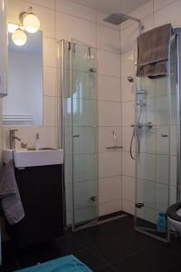 a bathroom with a shower and a sink at Ferienwohnung Götzis in Götzis