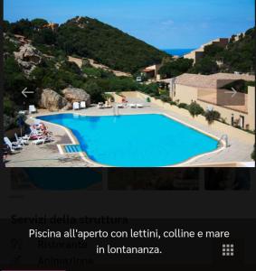 a collage of two pictures of a swimming pool at Casa di Luga in Costa Paradiso