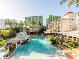 an aerial view of the pool at the resort at Novotel Cairns Oasis Resort in Cairns