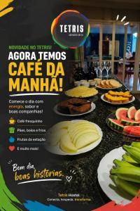 a flyer for a cafe da marina with food on a table at Tetris in Foz do Iguaçu