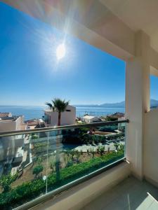a balcony with a view of the ocean at Saradari Beach Hotel - Adults Only in Hersonissos