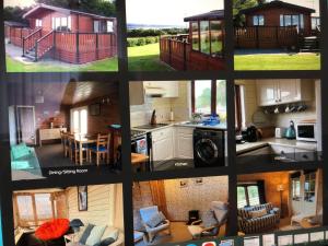 a collage of pictures of a kitchen and a house at ballyskelly lodge in Jemimaville