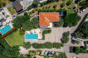 an overhead view of a house with an orange roof at Villa Svinjista in Budva