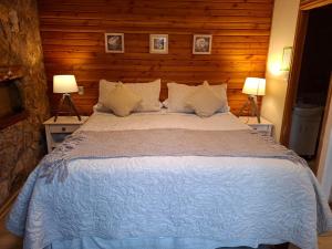 a bedroom with a large bed with two lamps at Hotel Boutique Terra Diaguita & Spa in La Serena