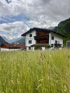 a house in the middle of a field of tall grass at Katja's Loft in Neustift im Stubaital +12 photos
