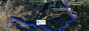 a map of a river with a blue trail at Bungalow Esqui II Ref 076 in La Virgen de la Vega