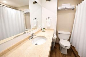ein Badezimmer mit Waschbecken und Toilette in der Unterkunft Victoria Inn in Ciudad Victoria