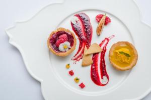 a plate of food on a white plate at Matejki 8 in Szczecin