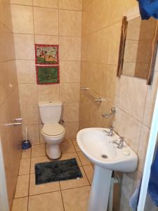 a bathroom with a toilet and a sink at My Serenity Guesthouse in Mokopane
