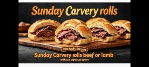 a group of sandwiches on a wooden cutting board at The Castle Inn in Ebbw Vale