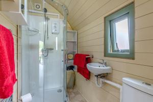 a bathroom with a shower and a sink at 1 Bed in Hereford oc-81292 in Aconbury