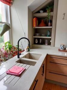 a kitchen with a sink and a counter top at Jameswood Villa in Sandbank +41 photos
