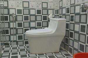 a bathroom with a white toilet in a tiled wall at Hotel Maharana Inn in Sehore +38 photos
