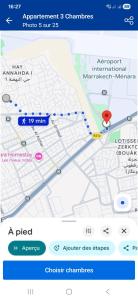 a screenshot of a cell phone with a map at Oasis Menara in Marrakesh