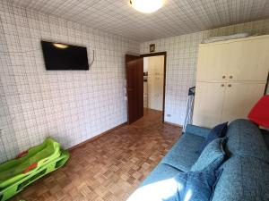 a living room with a couch and a flat screen tv at Le Rondinelle in Champoluc
