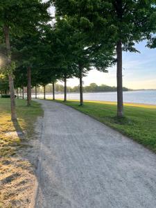 a path in a park next to a body of water at Apartment Altstadt Stralsund in Stralsund