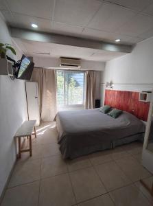 a bedroom with a bed and a television in it at Apart Zeta in Belén de Escobar
