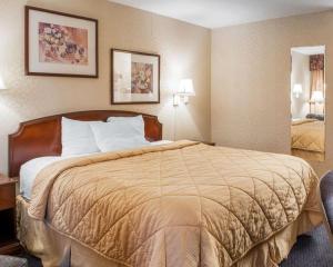 a hotel room with a bed in a room at Rodeway Inn Tucumcari in Tucumcari +155 photos