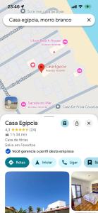 a screenshot of a cell phone with a map at Casa Egípcia em Morro branco - na quadra da praia in #N/A
