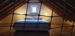 a bedroom in a dome tent with a bed at Wild Serenity in Vadu