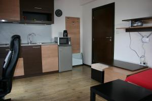 a small apartment with a kitchen and a living room at Alexander 3327 in Bansko