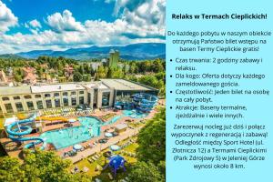 a flyer for a water park at a resort at Sport Hotel in Jelenia Góra
