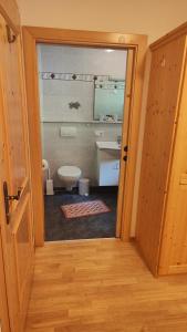 a bathroom with a toilet and a sink at Grossberghütte - Altfasstal in Mühlbach +22 photos