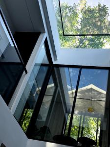 a view from inside of a building with windows at 璞宿清居民宿 in Xi'an