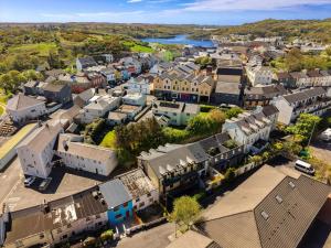 an aerial view of a town with houses at Cottage 298 - Clifden in Clifden