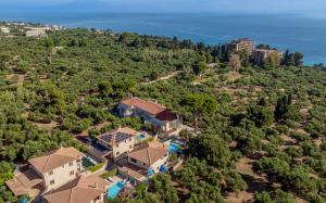 an aerial view of a house on a hill at Nephele 3 bedroom villa with private pool in Akrotiri