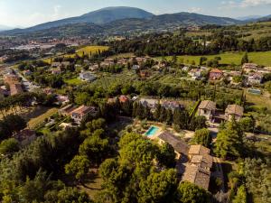 an aerial view of a village with houses and trees at Villa Sara in Foligno