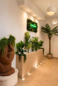 a room with a bunch of potted plants on the wall at Sanctuaire bien-être in Sélestat