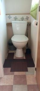 a bathroom with a toilet and a sink at le 130 mobile home à Meschers sur Gironde au camping L'escale in Meschers-sur-Gironde +8 photos