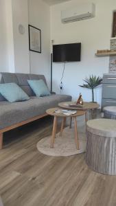 a living room with a couch and a table at Apartman Noemi in Apševci
