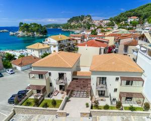an aerial view of a town with houses at Parga Gem P in Parga