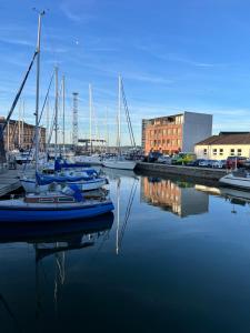 a group of boats are docked in a marina at Apartment Altstadt Stralsund in Stralsund