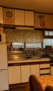 a kitchen with a sink and a counter top at Guesthouse今井邸 in Tonami +13 photos
