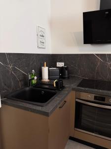 a kitchen with a sink and a stove at 103 - Voiron centre - DeTassigny in Voiron